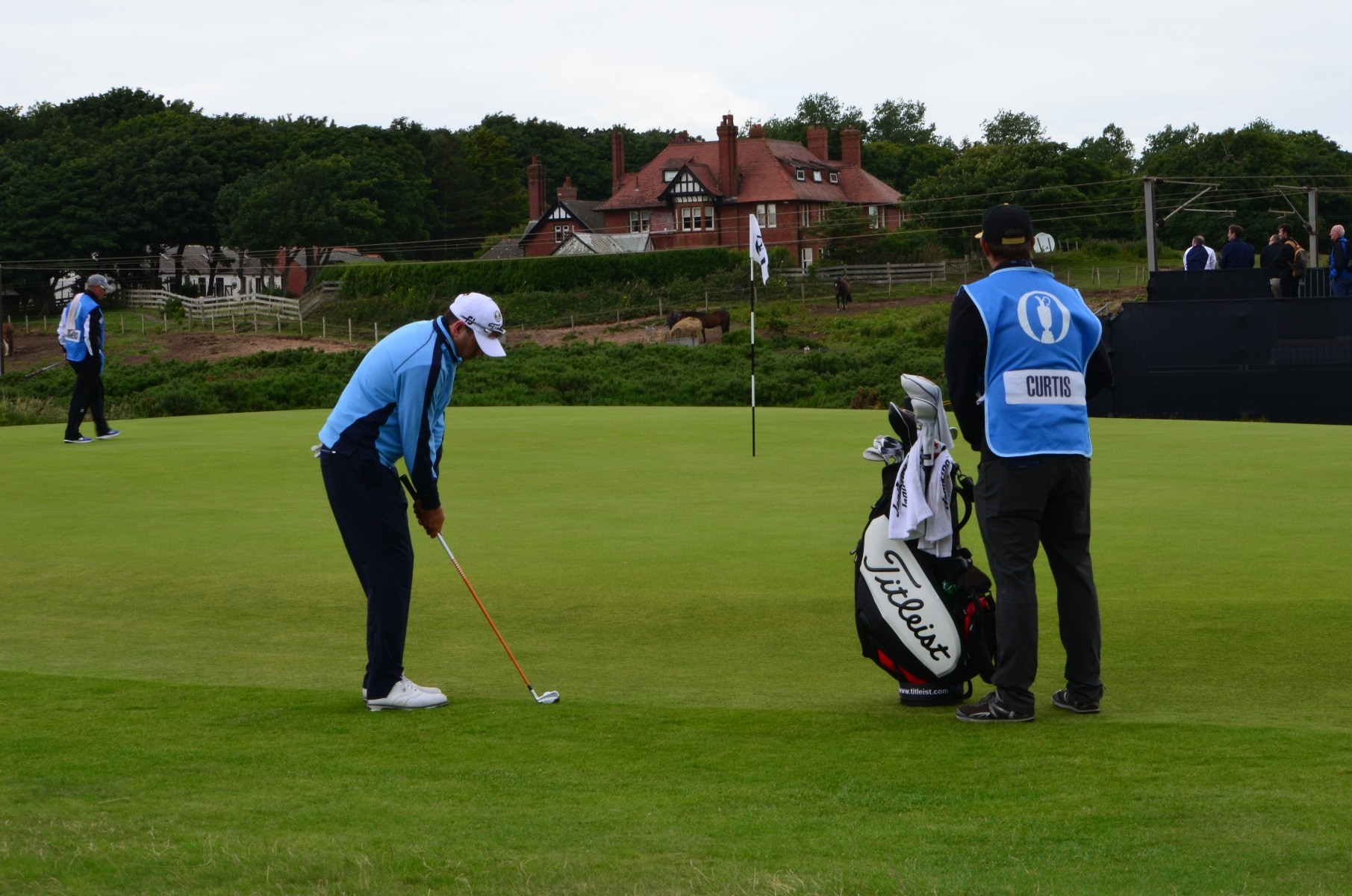 We found Ben Curtis practicing his wedge play on...