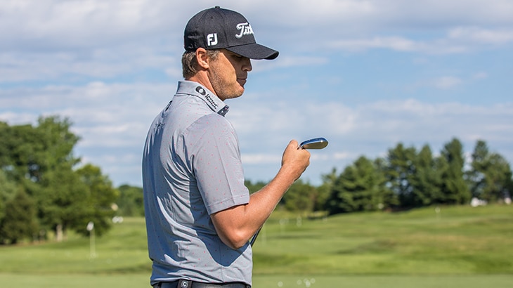 Titleist Brand Ambassador Matt Jones takes a close...