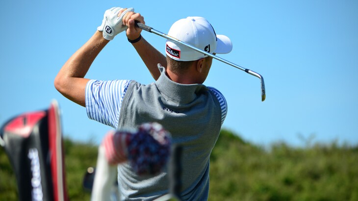 Justin Thomas making his final preperations before...