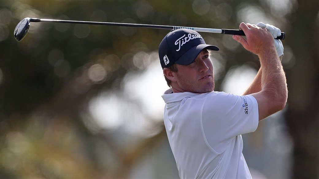 Robby Shelton plays a shot with his Titleist 818 H1 hybrid at the Nashville Golf Open